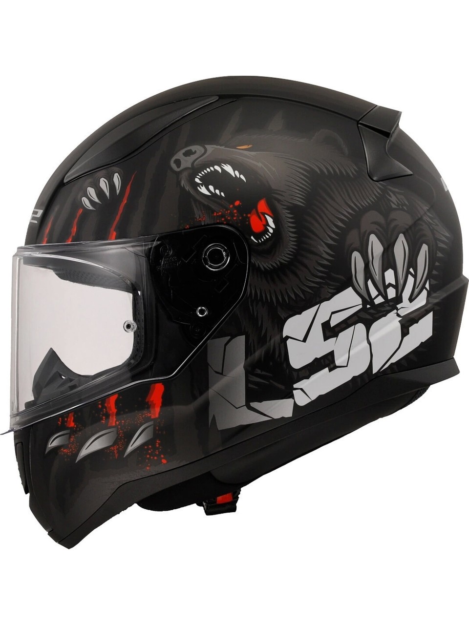 LS2 RAPID 2 CLAWN MAT SİYAH-GRİ-KIRMIZI KASK
